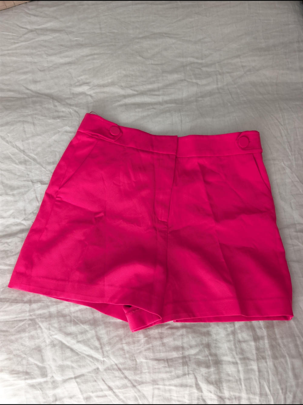 NWT Milly Aria Cady Button Shorts Hot Pink Fuchsia High Waisted Tailored 6